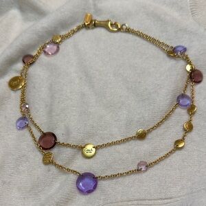 Coach Gold and Lavender Charm Necklace